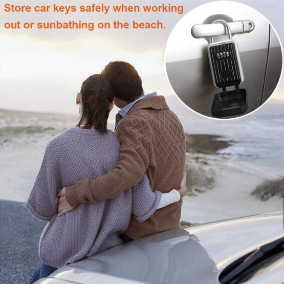 Key Lock Box Large Capacity Wall Mounted Key Safe Box with Cover, Key Storage Box with 4 Digit Combination Lock for Outdoor Home Office Garage School Gym Spare House Keys [Updated Version] (Black) - Image 4