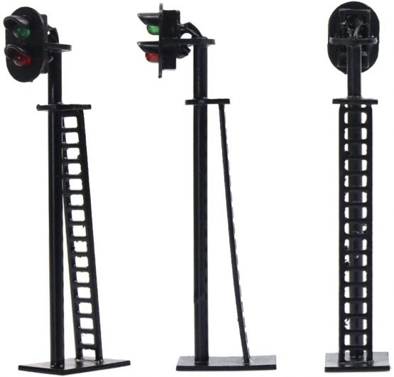 JTD03 5pcs Model Railway 2-Light Block Signal Green/Red HO Scale 6.4cm 12V Led Traffic lights for Train Layout New - Image 3