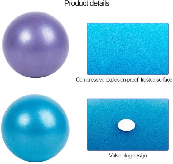 Yontree 2 Pack Soft Pilates Ball, 22-25cm Small Exercise Ball for Yoga, Pilates, Abdominal Workouts, Shoulder Therapy, Core Strengthening (Home & Gym & Office) - Image 4