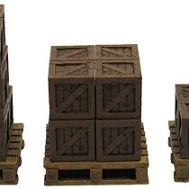 EnderToys Rustic Crates and Pallets, Terrain Scenery for Tabletop 28mm Miniatures Wargame, 3D Printed and Paintable