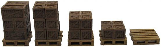 EnderToys Rustic Crates and Pallets, Terrain Scenery for Tabletop 28mm Miniatures Wargame, 3D Printed and Paintable