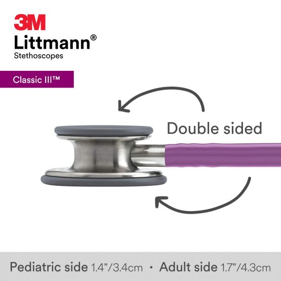 3M Littmann Classic III Monitoring Stethoscope, Lavender Tube, 27, inch, 5832 - Image 4