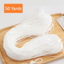 [3mm, 50m]Flat Elastic Band, SlickMart Braided Stretch Strap Cord Roll Heavy Stretch Elastic Band Round Ear Tie Earloop Strap for Sewing DIY Arts Crafting