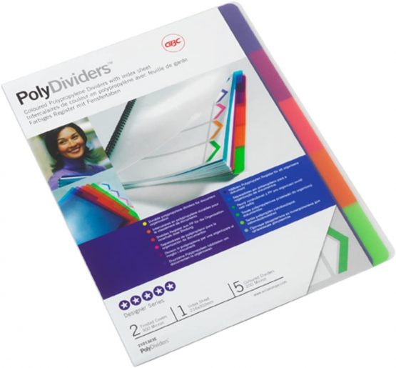 Rexel Binding Divider Set with Dividers 5-Part Translucent and 2x Covers A4 Clear Ref 2101323E
