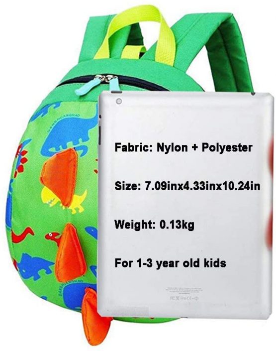 DD Toddler Boys Girls Kids Dinosaur Backpack, Cartoon Safety Anti-Lost Strap Rucksack with Reins - Image 4