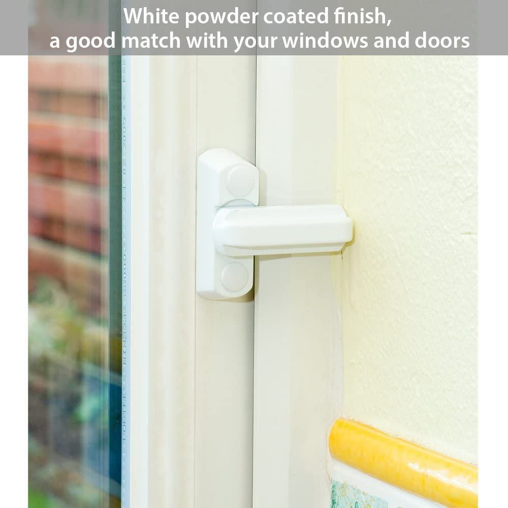 Neoteck Sash Jammer Sash Jammer White Strong Zinc Cast Alloy Extra Security Locks Sash Blocker Jammer for Various UPVC/PVC Doors and Windows and Home Security (White - Image 4