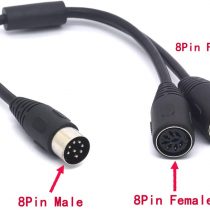 Tomost MIDI Splitter 8 Pin DIN Y Adapter Cable 1 Male to 2 Female Din Plug Large Size