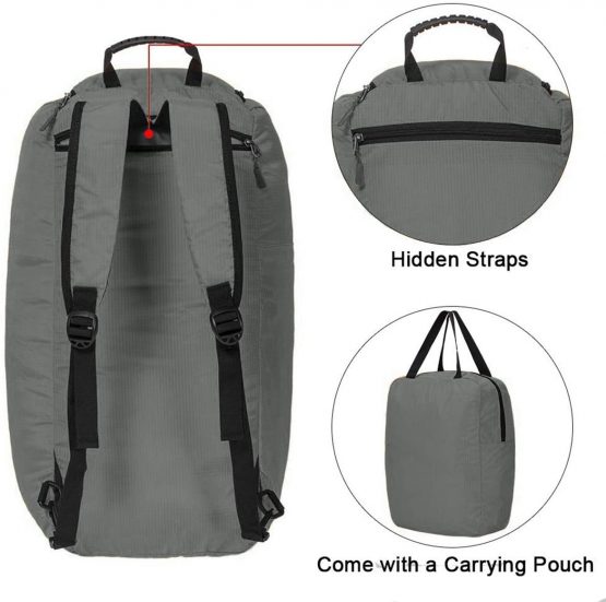 G4Free Foldable Travel Duffel Bag Lightweight 40L Large Luggage Gym Backpack Sports Bag with Shoe Compartment for Traveling Swimming Yoga Hiking Camping - Image 4
