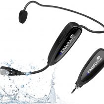 Wireless Fitness Microphone Headset, KIMAFUN 2.4G Wireless Sweatproof Waterproof Headset Mic with Rechargeable Transmitter and Bodypack Receiver For Speaker, PA, Fitness Instructor, Teacher, G100-1