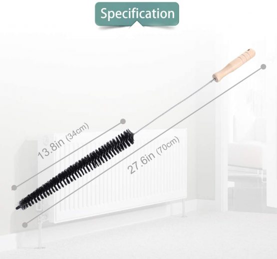 AIEVE Radiator Cleaner Brush , 70CM Radiator Brush , Flexible Long Radiator Duster with Wood Handle , Multipurpose Cleaning Brush for Radiator & Dryer Lint & Washing Machine - Image 4