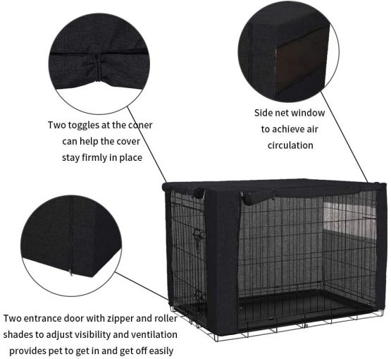 chengsan Dog Crate Cover for Wire Crates, Durable Polyester Windproof Pet Kennel Covers (Cover Only,30 Inch) - Image 2