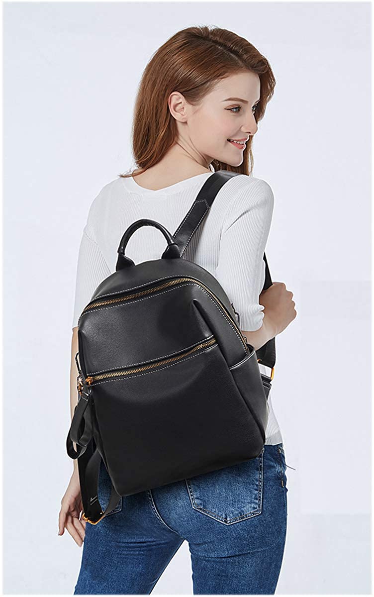 NIYUTA Women Backpacks Fashion PU Casual Travel School Business Shoulder Handbags Black - Image 2
