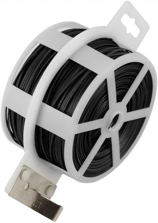 Shintop Garden Plant Ties, 328 Feet Twist Ties with Cutter, Garden Tie Wire for Gardening, Home, Office (Black)