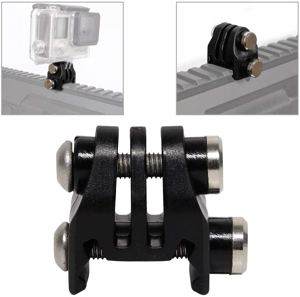 Rail Mounts or Helmet Excavator Mounts Bracket Adapter for Picatinny Rails Airsoft Gun NVG Helmet Base Bracket GoPro Action Camera (Black)