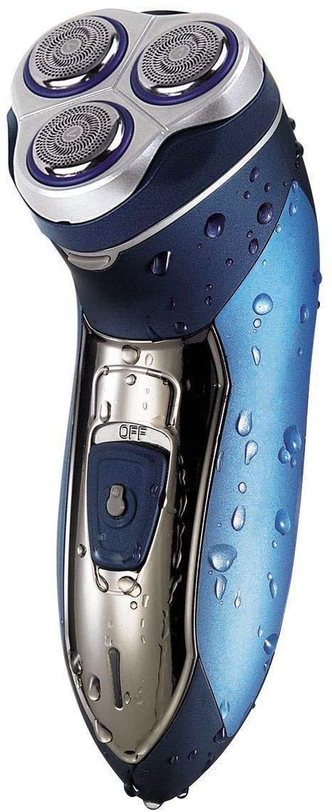 Omega Rechargeable Washable Three Head Shaver, Blue
