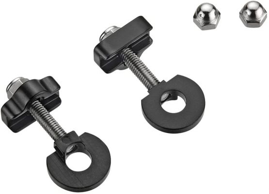 Cervus 2 PCS Alloy Freestyle/Fixie Chain Tugs Tensioners Adjusters 14mm Axles, Black