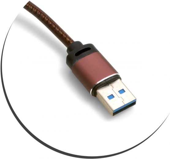 SYSTEM-S 56529159 Micro USB Male to USB 3.0 A (Male) Adaptor and Cable 25 cm Artificial Leather Brown - Image 2