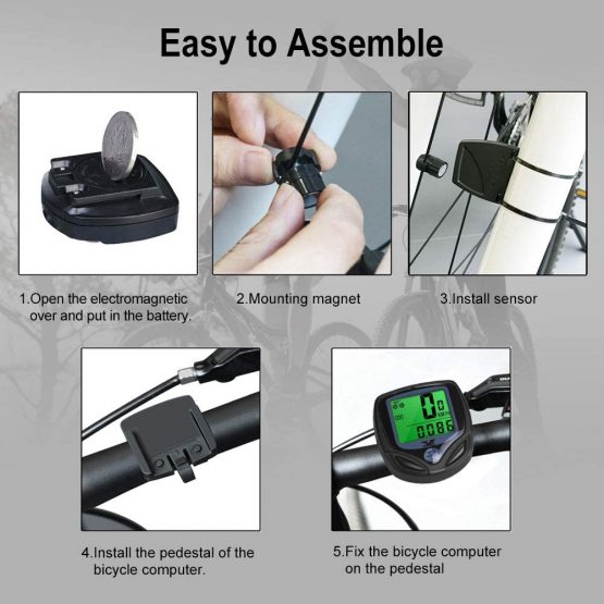 DINOKA Bike Speedometer Wireless, Waterproof Bike Computer and Bicycle Odometer with Automatic Wake-up Multi-Function LCD Backlight Display - Image 4