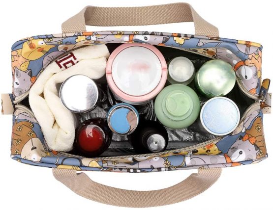 IGNPION Woman Large Travel Toiletry Bag Waterproof Wash Bag Make up Organizer Bag Cosmetic Bag Swimming Gym Bag (Cat) - Image 3