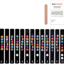 kwmobile Guitar Fretboard Stickers Set - Guitar Note Stickers for Acoustic and Electric 6-String Guitars - Fret Stickers for Learning - Black