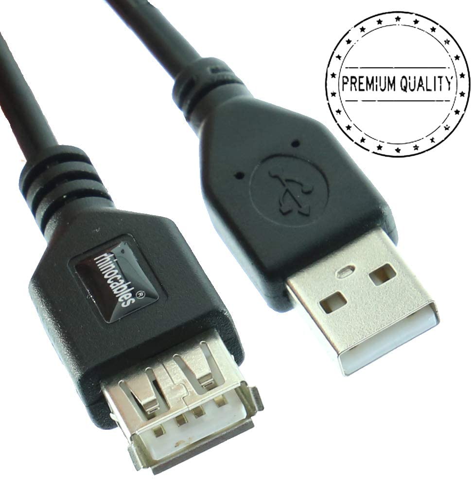 rhinocables USB 2.0 A-A Extension Cable, Black, 1.8m - Image 2