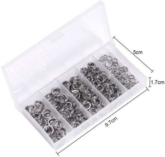 Alomejor 200PCS Stainless Steel Split Rings Solid Lures Connectors Fishing Tackle Double Split Rings Lures Split Rings - Image 3