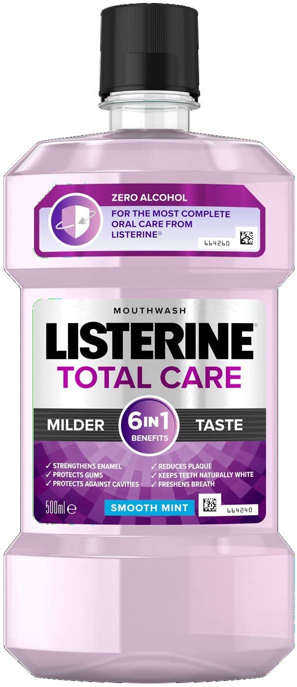 Listerine Total Care Milder Taste (Zero Alcohol) Antibacterial Mouthwash (500ml)