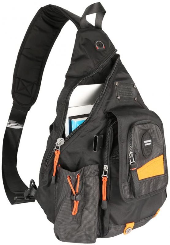 Innturt Large Sling Bag Backpack Pack 13" 14" Laptop Bag Satchel School Travel Black