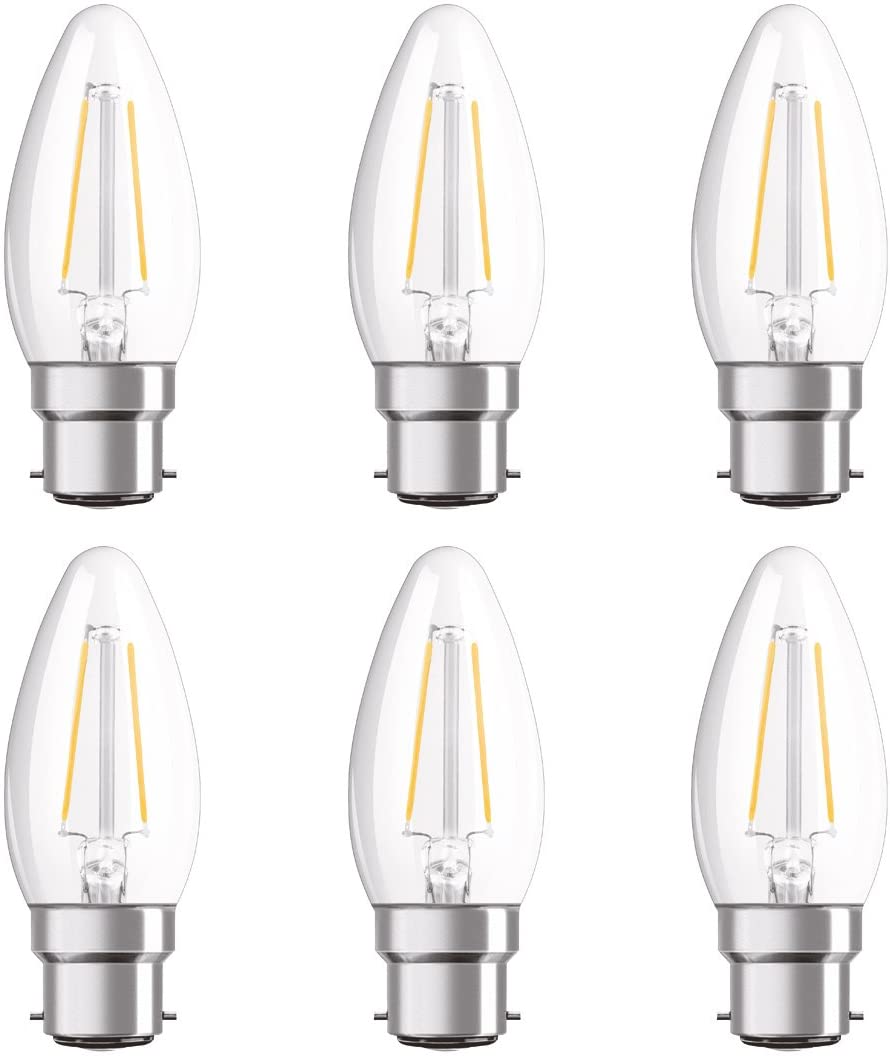 OSRAM LED Retrofit Classic B/LED lamp, Classic mini Candle Shape: B22d, 2.10 W, 220…240 V, 25 W Replacement, Clear