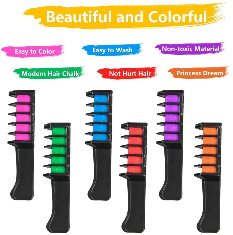 BATTOP 10PCS Hair Chalk Comb Temporary Bright Hair Color Cream for Girls Kids Women Gifts for Halloween Makeup Birthday Christmas Washable Colourful - Image 2