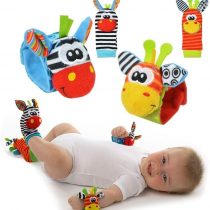 Baby Foot Finder & Wrist Rattles - Developmental Sensory Baby Toy - Toys Baby Socks & Rattles - Newborn Toys for Girls Boys - Baby Boy Girl Toys 0 - 9 Months