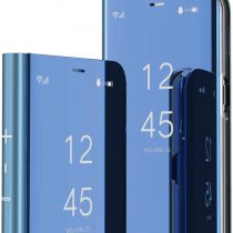HMTECH for iPhone 11 Case,Mirror Makeup PU Leather Case For iPhone 11 Luxury Slim View Stand Cover Bright Clear Flip Kickstand Shockproof Protective Bumper Case for iPhone 11 Mirror PU Blue