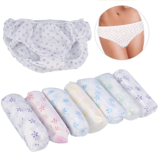 Disposable Pants,Women's Maternity Briefs, 7 Pack Non-Woven Super Soft Comfortable Lightweight Knickers Underpants for Hospital Maternity Pregnancy Post Partum Travel Massage Wear(White)