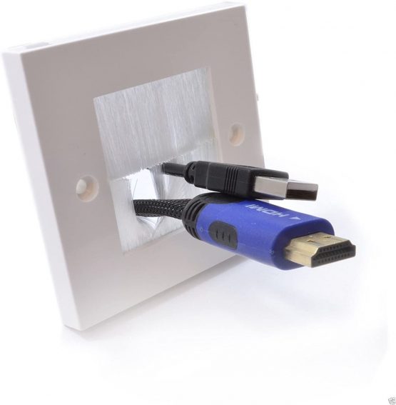 Philex 70435W Single Width Cable Faceplate - White - Image 4