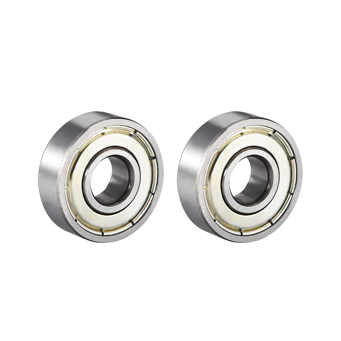 sourcing map 608ZZ Deep Groove Ball Bearing Double Shield 8mm x 22mm x 7mm High Carbon Steel Z1 Bearings 2pcs