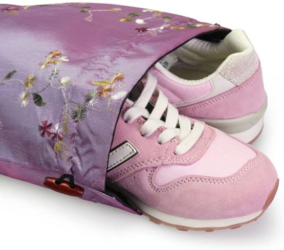 kilofly Embroidered Silk Jacquard Travel Bag, Lingerie & Shoes, Value Set of 3 - Image 3