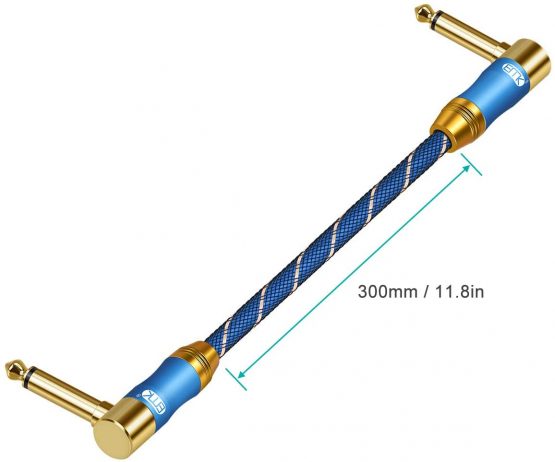 Guitar Patch Cable, EMK 6.35mm Guitar/Bass Effect Pedal Cables with 1/4 Inch Right Angle Plugs 30CM (Pack of 6) - Image 2