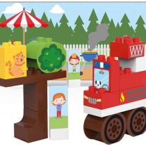 BIOBUDDI BB-0127 FIRE TRUCK PLAY SET, 20 BLOCKS Building, Multi-Coloured