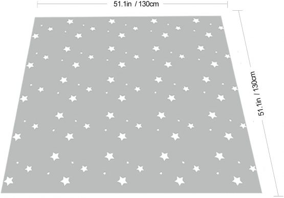51” Splat Mat for Under High Chair/Arts/Crafts, Womumon Washable Spill Mat Waterproof Anti-Slip Floor Splash Mat, Portable Play Mat and Table Cloth (Star) - Image 4