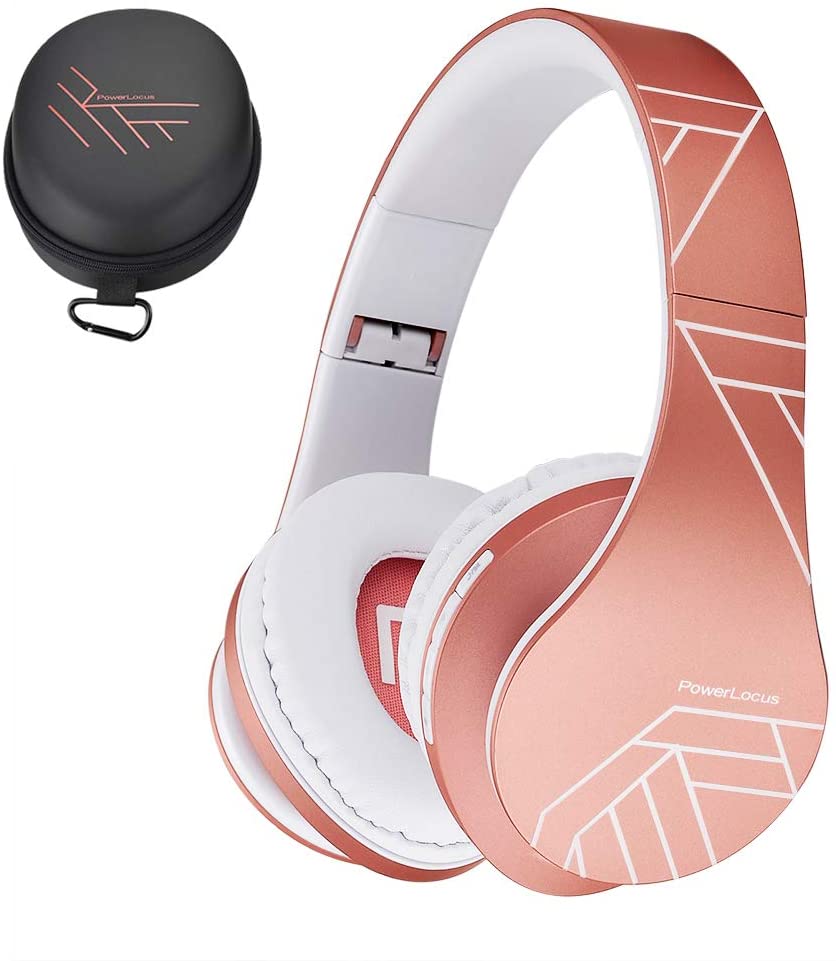 PowerLocus Bluetooth Over-Ear Headphones, Wireless Stereo Foldable Headphones Wireless and Wired Headsets with Built-in Mic