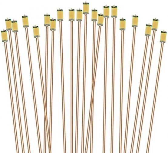Evemodel C0603WM 20pcs Pre-soldered micro 0.1mm Copper Wired WARM WHITE SMD Led 0603 NEW