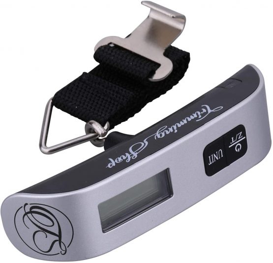 Trimming Shop Luggage Scale Digital Luggage Scale Portable Digital Scale 110Pound/50kg Electric Suitcase Scale Hanging Luggage Weighing Scale LED Tare Function Strong Strap Travel Backpack Black Silver