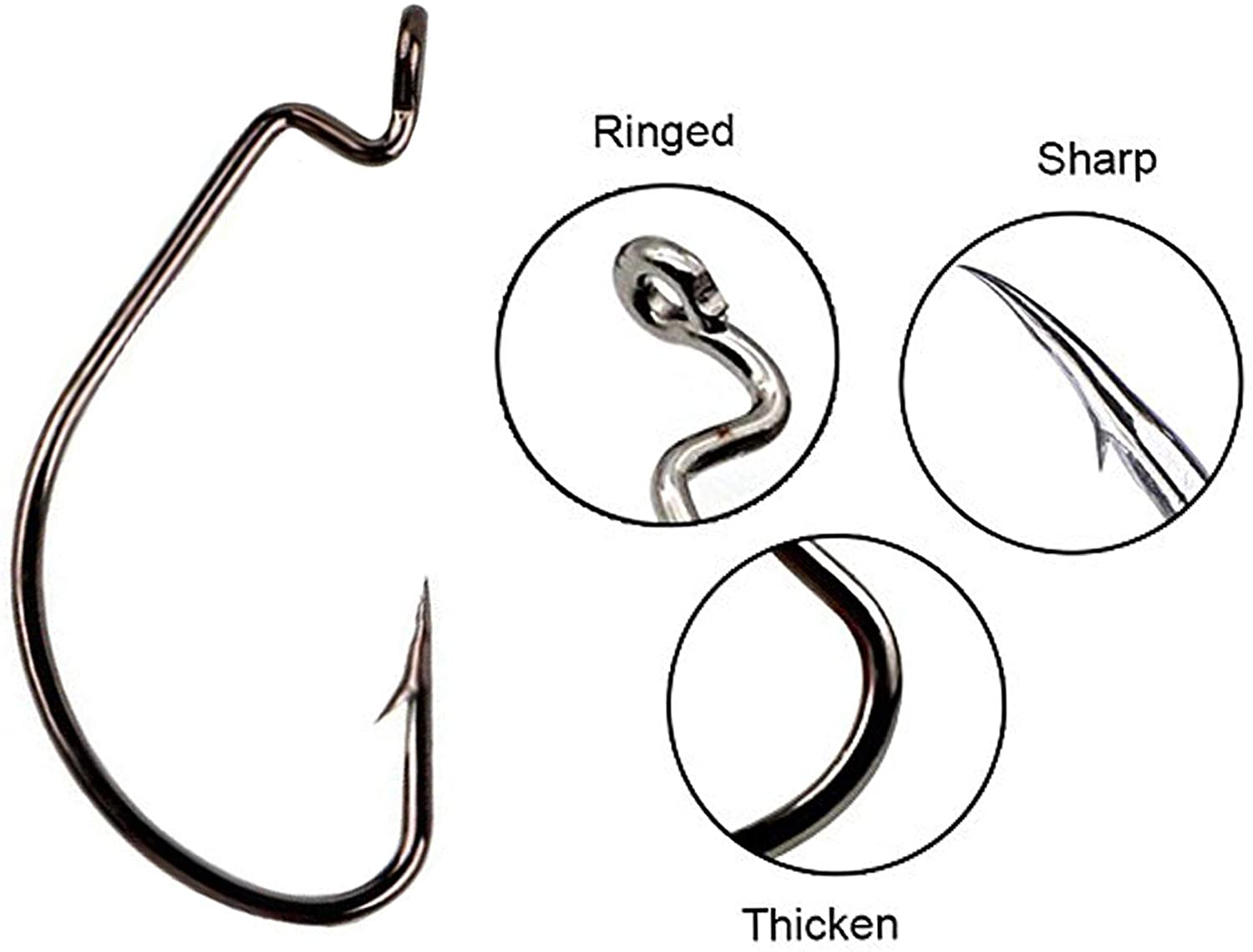 JSHANMEI 160pcs/box Fishing Accessories Kit, Including Jig Worm Hooks, Iron-Weights, Rolling Barrel Fishing Swivels Snaps - Image 3