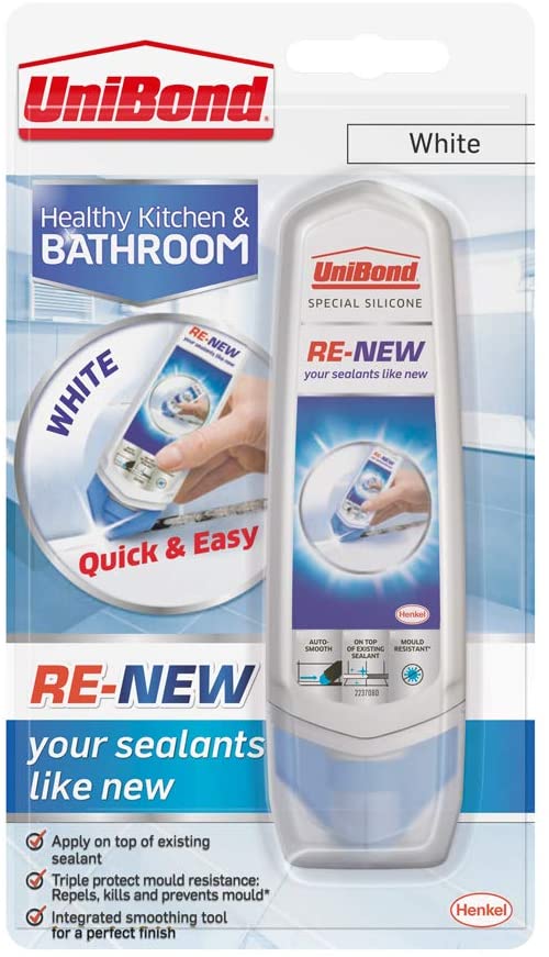 UniBond Healthy Kitchen & Bathroom Re-New Ice White, Multi-colour, 100 ml tube