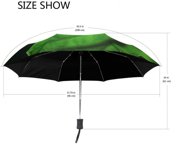 Folding Umbrella Colorful Letters On Red Print Rain Sun Compact Automatic Umbrella Sunblock Windproof for Women Men Girls Boys - Image 3