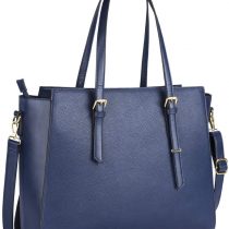 NEWHEY Laptop Bags for Women Large Leather Handbags Ladies Laptop Tote Bag Business Work Shoulder Bag Lightweight 15.6 Inch Blue