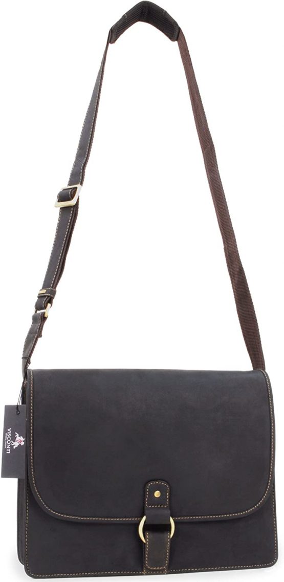 VISCONTI - Men's Shoulder Bag - Genuine Leather - 12 to 13 Inch Laptop Bag - A4 Office Work Bag - 18797 - GIANNI - Image 3