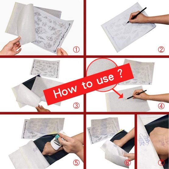 25 Sheets Carbon Paper - Tattoo Transfer Paper, Graphite Paper Tattoo Tracing Paper, A4 Temporary Tattoo Thermal Carbon Copy Paper Tattoos Stencil Printer Paper - Image 3