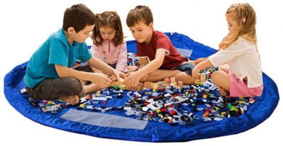 Alankara Kids Toy Storage Bag Play Mat – Large Toy Storage Bag Organiser & Play Mat for Kids. Portable with Draw String to Open and Close Easily. Durable and Easy to Clean.150cm (60Inch). (Blue)