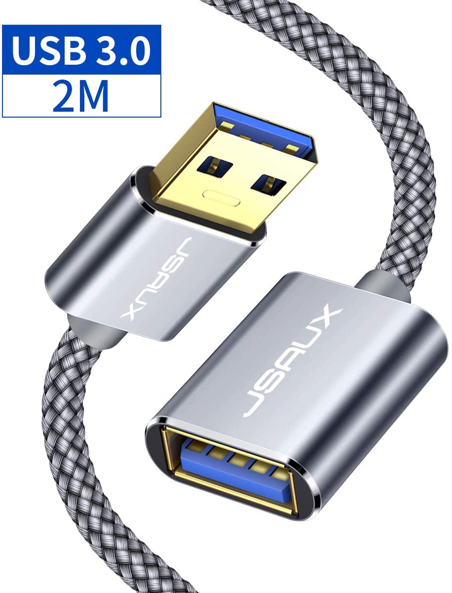 JSAUX USB Extension Cable 2M, USB 3.0 Extender Male to Female 5Gbps High Speed Data Transfe